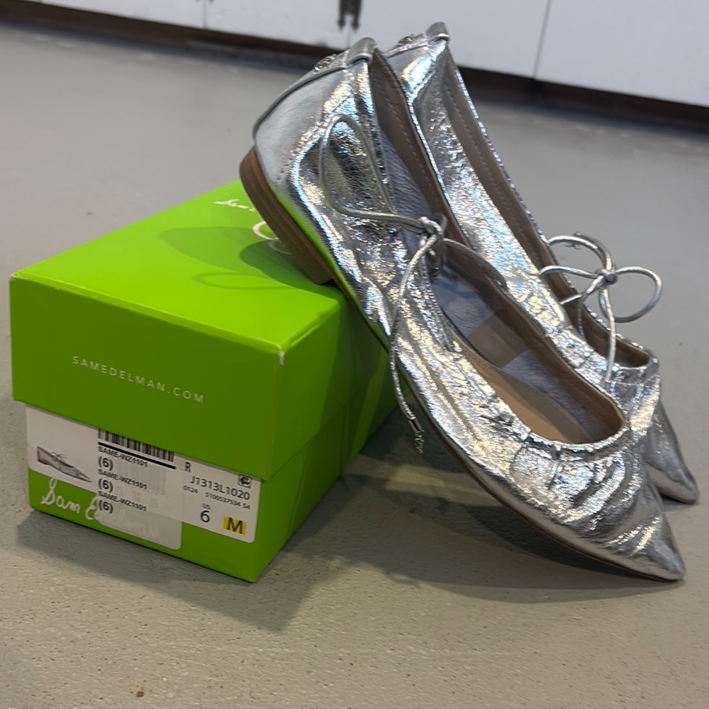 Sam Edelman Silver Ballet Flats